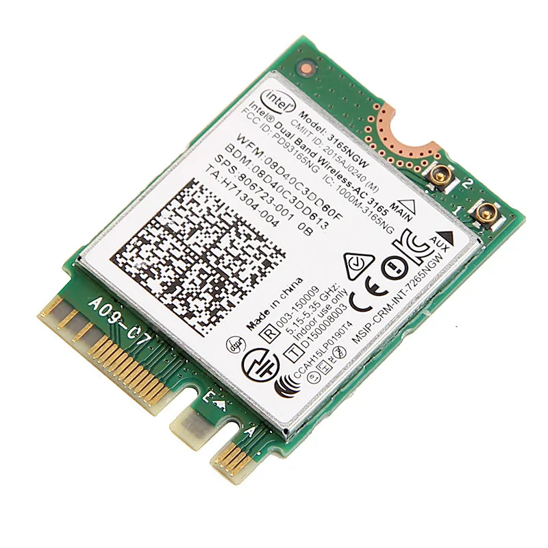 Двухдиапазонный 2,4G/5 ГГц 433 Мбит/с беспроводной AC 3165 NGFF 802.11ac WiFi Intel 3165NGW M.2 WLAN карта+ Bluetooth 4,0 сетевой мини-адаптер