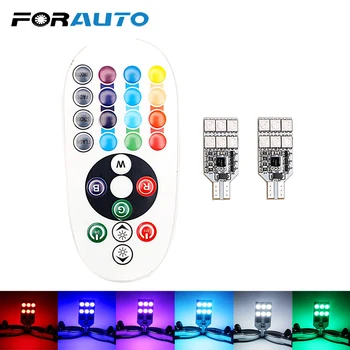 

Dome Reading Lamp RGBW 2pcs 12 LED LED Car Side Wedge Light Car-styling W5W 16 Colors Remote Control T10 SMD 5050
