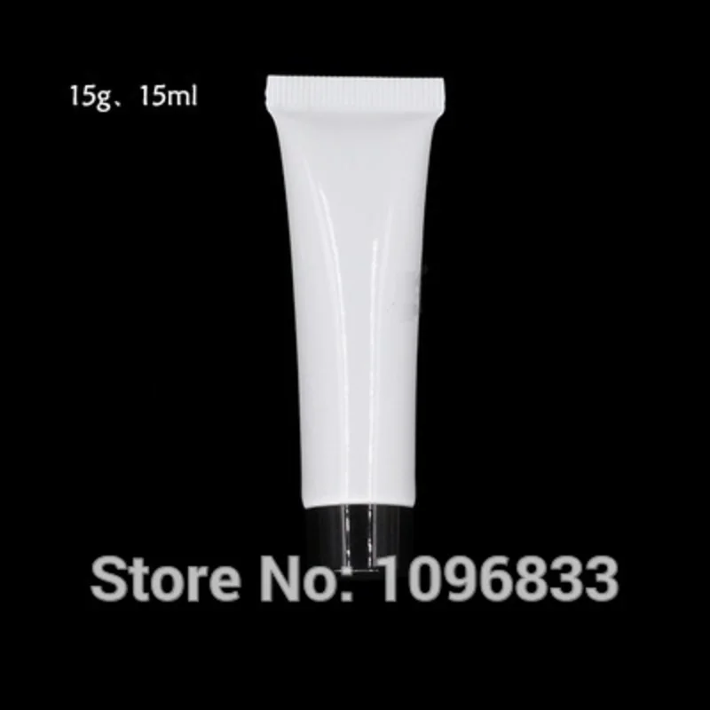15G 15ML Plastic Soft Tube Bottles with Black Cap, Cosmetic Cream Tubes