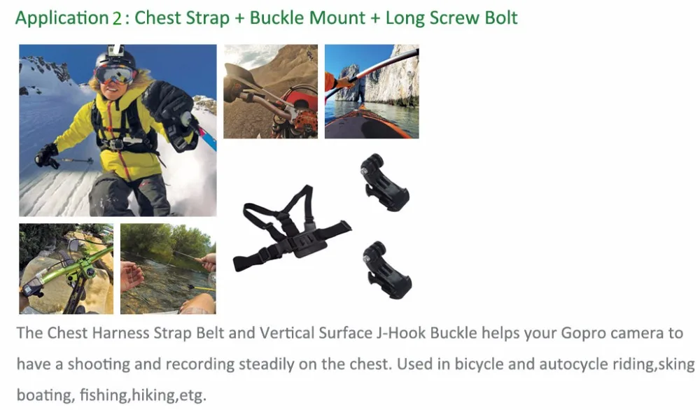 Gopro Accessories Set for Eken H9R For Gopro Hero 6 5 4S Mount Selfie stick Tripod For Yi 4K for Mijia Kit VP104F (8)
