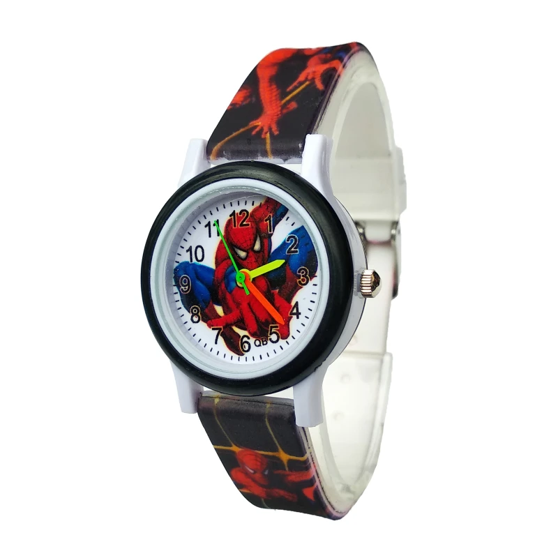 На бретелях Человек-паук модные детские часы Мальчики Часы Подарки для детей Водонепроницаемый аналоговые спортивные часы дети браслет