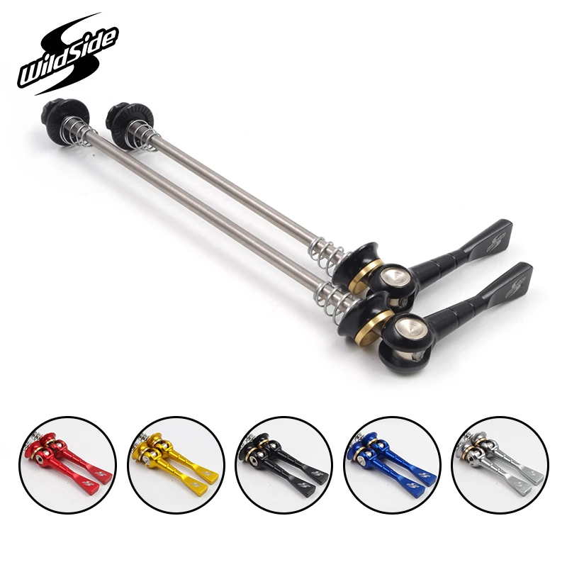 

WILDSIDE 1 pair titanium alloy CNC bike quick release skewers ultralight bicycle parts road mtb mountain bike QR accessories new