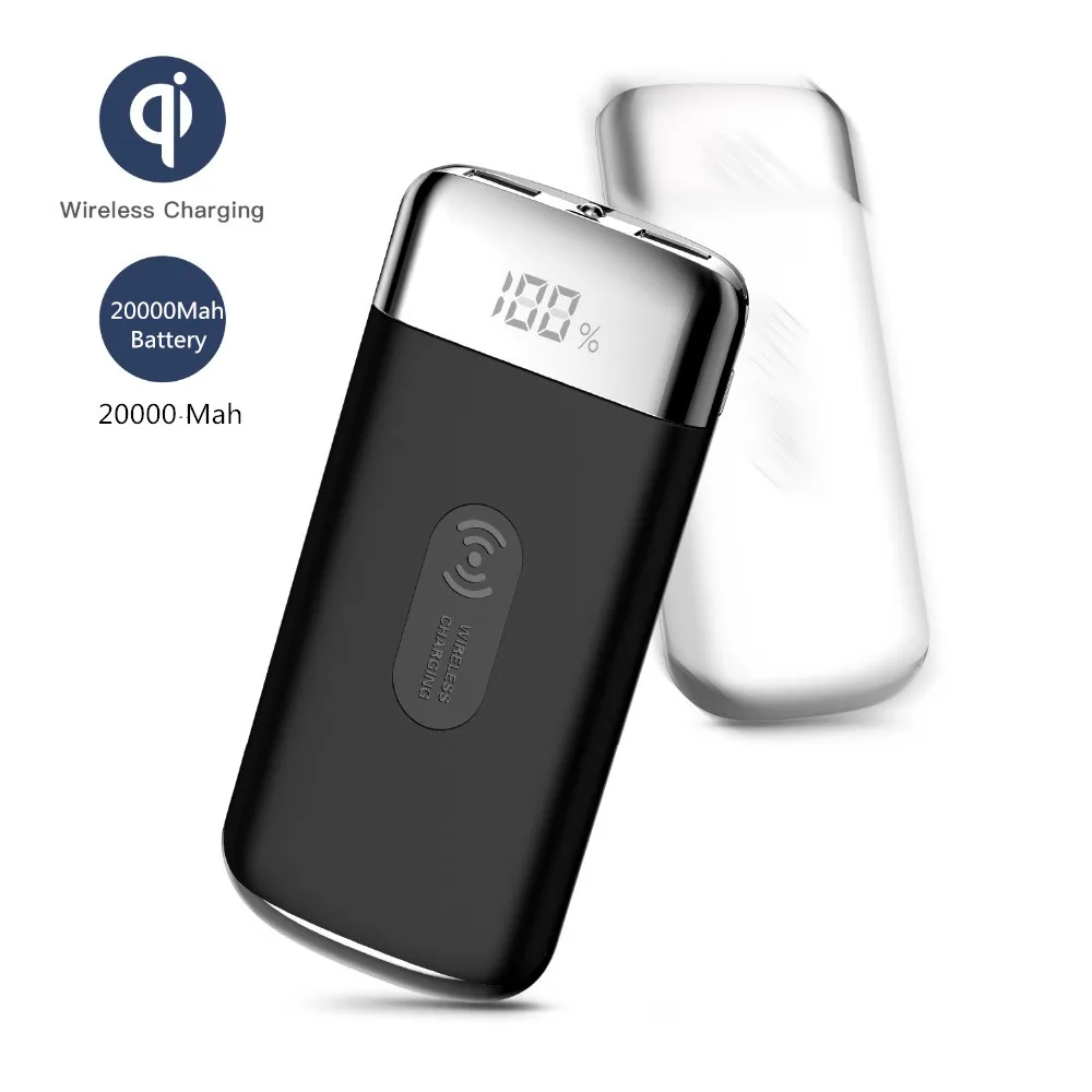 HOT SALE Double USB QI Wireless Charger Power Bank 10000mah Wireless Charger for IPhone 8 8plus X Millet External Battery