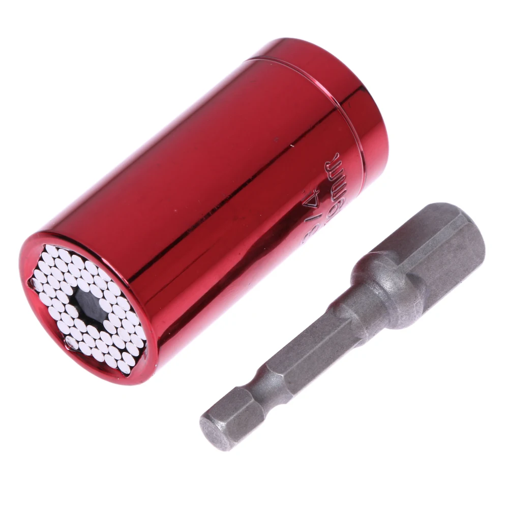 2 Pcs/Set Magic Spanner Socket Wrench Universal Ratchet Socket 7 19mm Power Drill Adapter Car
