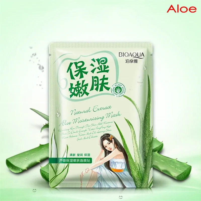 

BIOAQUA Plant Extracts Aloe Face Masks Collagen Essence Facial Mask Moisturizing Firming Oil-control