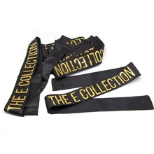 Подгонянный логотип Сияющий Золотой шарф девственные расширения волос обруч ping повязки на голову, повязки на голову фланели обруча на заказ оголовье