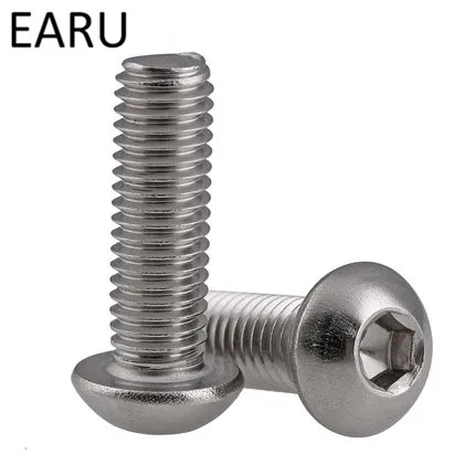 

304 Stainless Steel DIN7380 Standard Round Pan Hexagon Hex Socket Cup Cap Head Screws Bolt M2*3/4/5/6/8/10/12/14/16/20-