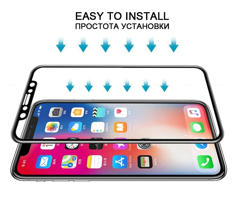 Закаленное стекло с изогнутыми краями iONCT 6D для iphone X glass твердость 9H полное покрытие iphone X XR XS 11 Pro max Защитная пленка для мобильного HD пленка