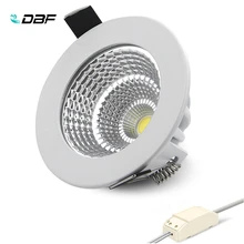 [DBF] патент продукта затемняемый Светодиодный встраиваемый Светильник 5 Вт 7 Вт 9 Вт 12 Вт 15 Вт/18 Вт COB Чип светодиодный точечный потолочный светильник лампа белый/теплый белый