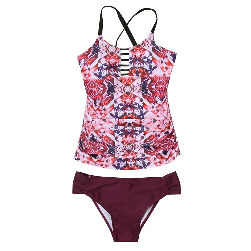 2019 Pregnant Maternity Tankini Women Print Strappy Tie-dye Swimsuit Bikinis Halter Pregnant Women's Swimsuit Two-Piece C9% (3)