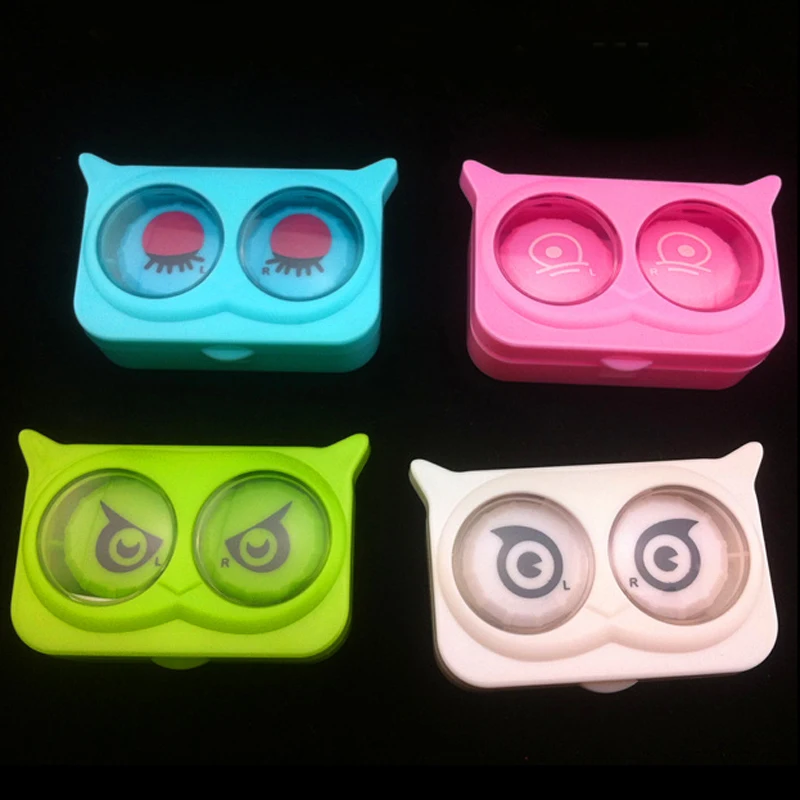 

Cute Conatct Lenses Case For Women Men Owl Lens Container Box Travel Kit