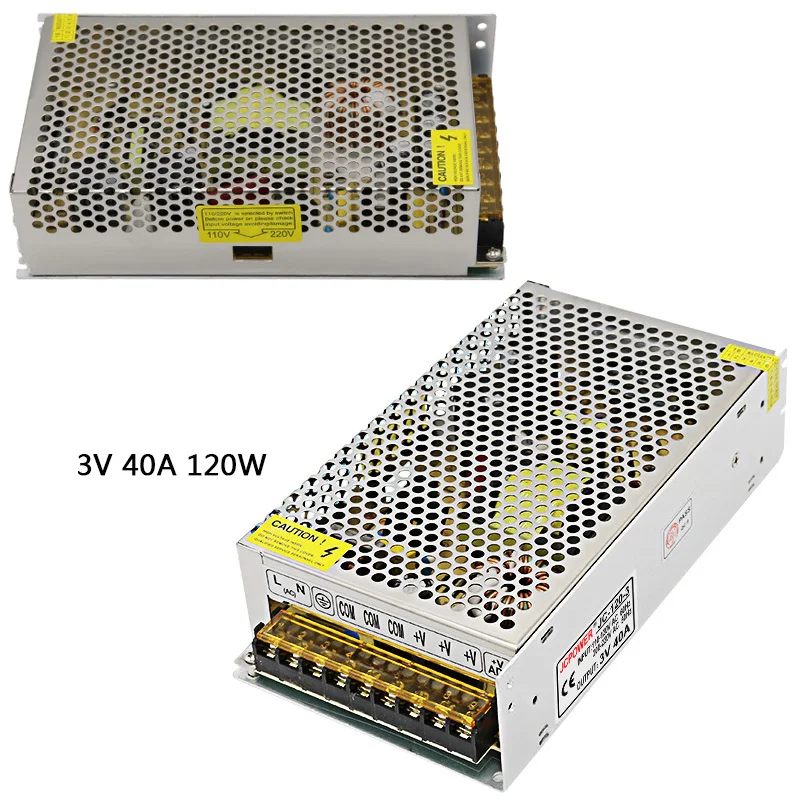 Светодиодный трансформатор DC3V 10A/20A/25A/40A 180 Вт импульсный источник питания AC110V 220V в
