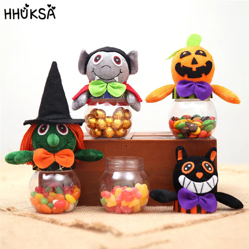 

1Pc Halloween Candy Jar Pumpkin Witch Black Cat Children Gift Party Home Decor Prop Dress Up Accessories Halloween Decoration