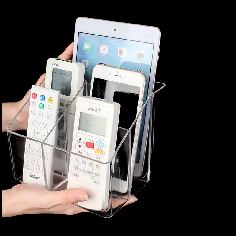 

Acrylic Remote Control Pen Holder Case For Desktop Organizer Boxe Cosmetic Storage Container Desk Clear Finishing Decorative
