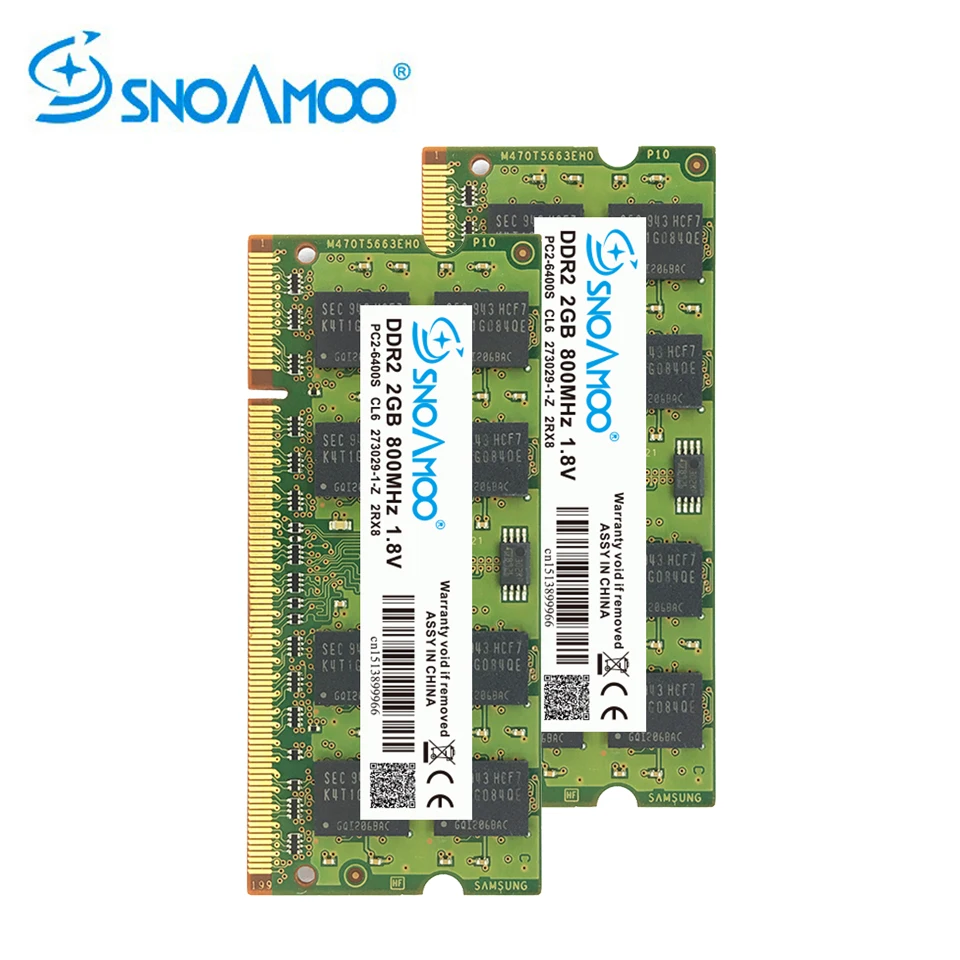 SNOAMOO ноутбук ОЗУ DDR2 2 Гб 667 МГц/800 МГц PC2 6400S 200Pin 1 ГБ 4 8 V 2Rx8 SO DIMM памяти компьютера