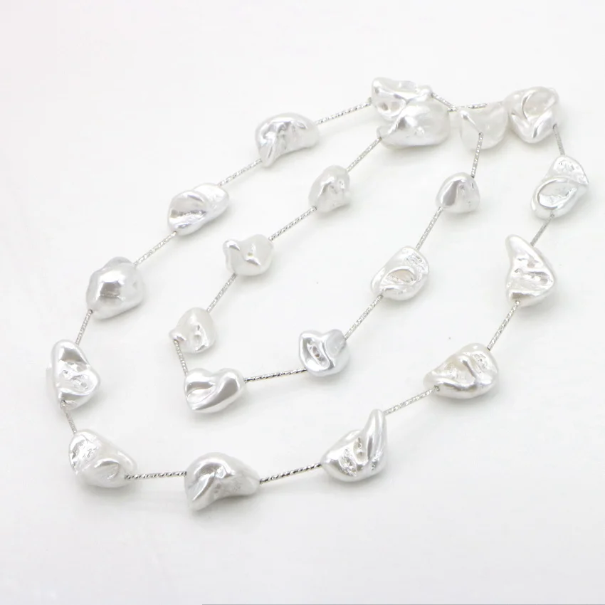 1 Irregularly Shell White Pearl Necklace (16)