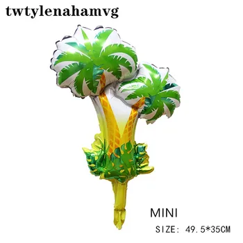 

Mini coconut tree Foil Balloons Birthday party decoration park green leaf Inflate helium Balloon Pop zoo Earth Day theme ball