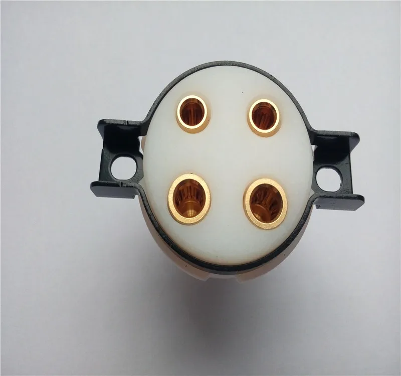 

1pcs Teflon beryllium copper shrapnel tube socket 4 pin tube holder socket for amplifier PCB 300B 2A3