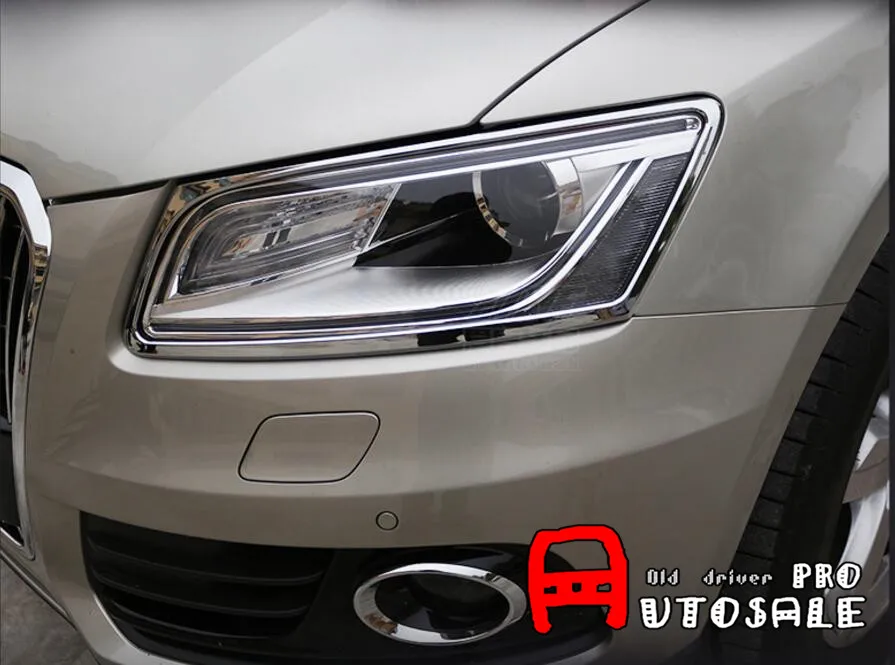 Для Audi Q5 2008 2009 2010 2011 2012 2013 2014 2015 АБС хром пластик передняя фара и задняя крышка