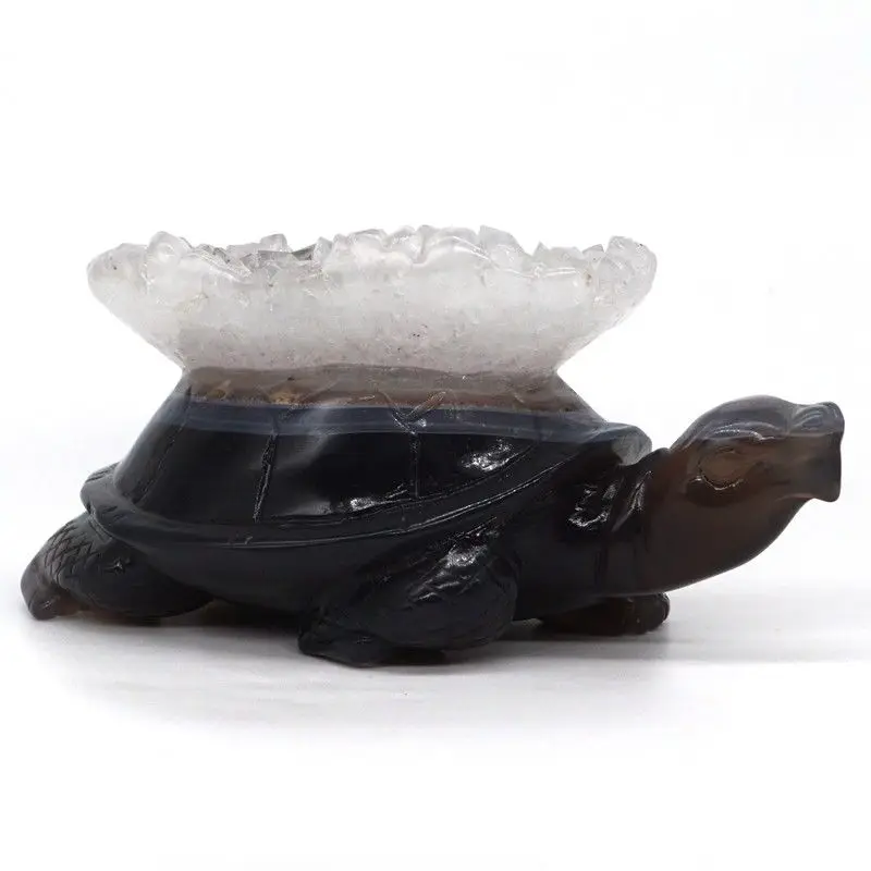 

Turtle Tortoise Figurine Natural Agate Carved Craft Healing Reiki Home Decor 5.4