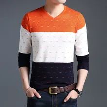 Zeeshant осень весна Теплые Свитера повседневные хитовые Цветные Лоскутные пуловеры с v-образным вырезом мужской брендовый приталенный хлопковый свитер XXL