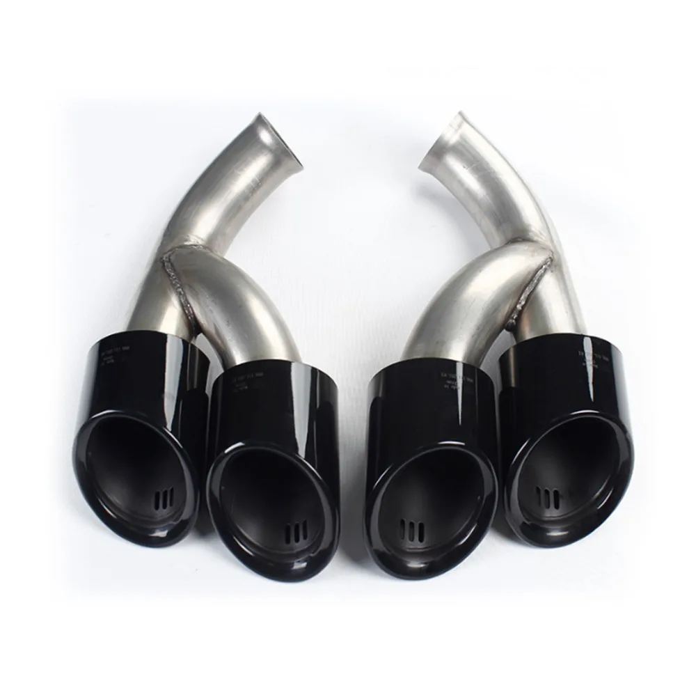 Wotefusi Pair Smoke Black Exhaust Tail Tips Ends Pipes For Porsche Cayenne 2015 2016 [QP1065]