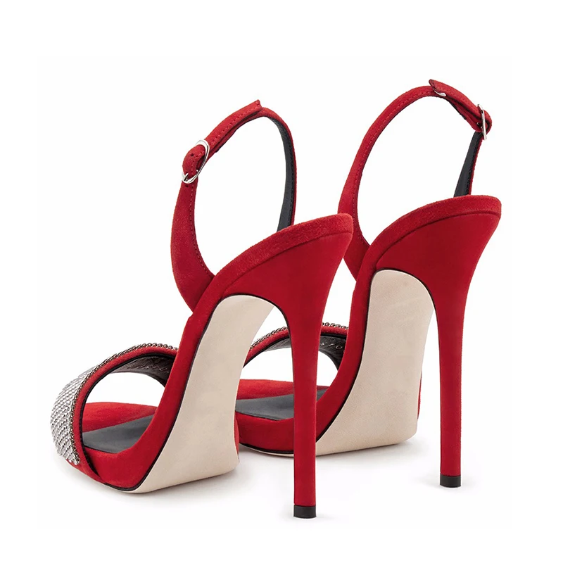 Offene Sandalen Dünne High 34 Kleid Coolcept Damen Heel silber 45 Frauen Größe Schwarzes rot Fersen Spitze Elegante Mode Plattform Party Schuhe Yqq0S