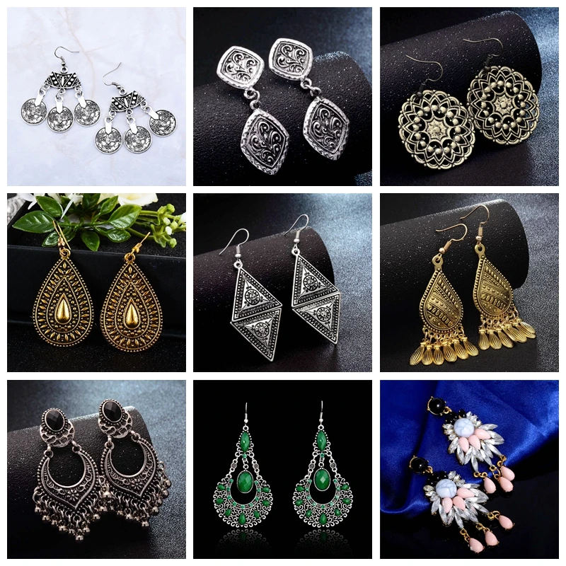 

H:HYDE Gold Color Metal Tassel Dangle Earrings Oversize Pendientes Long Earrings For Women Ethnic Indian Jewelry Gift