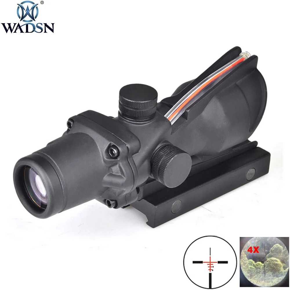 

WADSN Outdoor Hunting Riflescope ACOG 4X32C Scope with Disguise Fiber Red Dot Tactical Shooting Optical Sights AO1004
