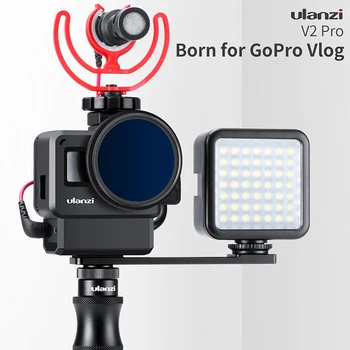 

Gopro Vlog Case with Extension Plate 52mm ND Filter Mic Adapter Lens Protective Cover Hood Vlogging Case Cage for Gopro 7 6 5