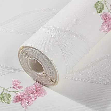 Modern Minimalist 3D Garden Non-woven Wallpaper Warm Pink Bedroom Living Room TV Home Background Wall Paper Modern Minimalist 3D Garden Non-woven Wallpaper Warm Pink Bedroom Living Room TV Home Background Wall Paper