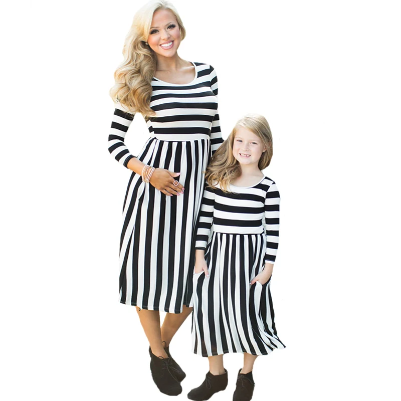 Mother Daughter Dresses Family Matching Clothes Autumn 2017 Brand