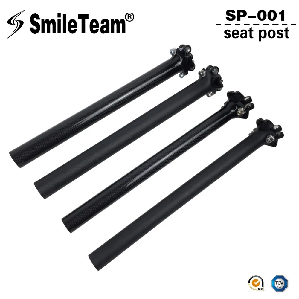 

SmileTeam Black 3k Matte Carbon MTB Bike Seatpost Mountain Road Bicycle Seatpost Bikes Parts Size 27.2/31.6*350/400mm Seat Post