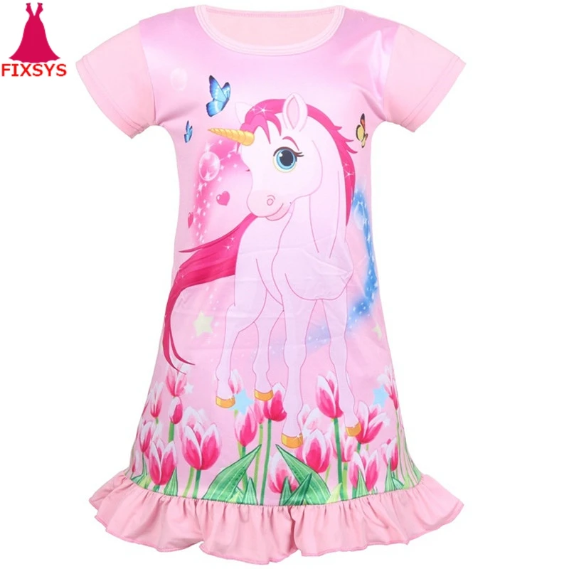 

New 2019 Unicorn Dress Girl Costume Princess Dresses Summer Vestido Unicornio Birthday Dress for kids Girls Children's Clothes