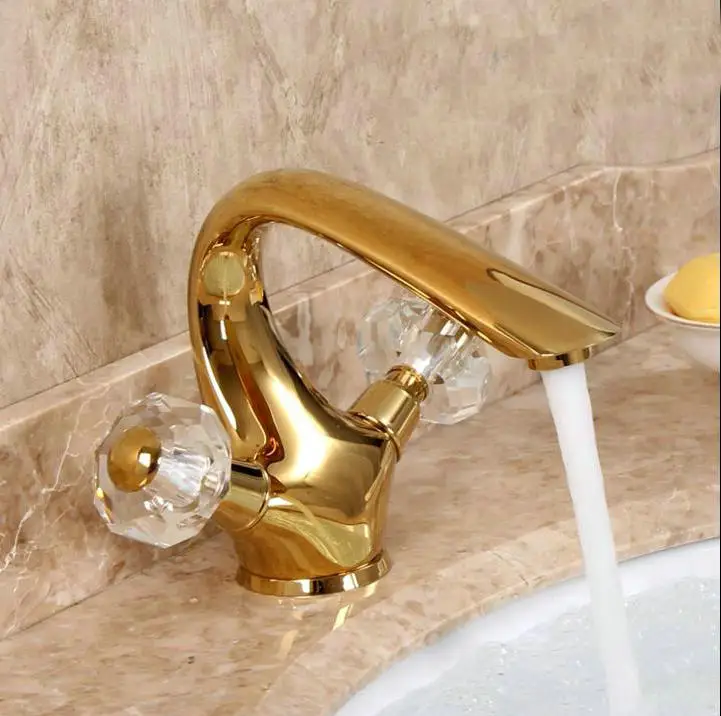 

2 Colors Solid Brass swan style Bathroom Sink Basin Faucet Swan Style Mixer Tap Deck Mounted 1040B