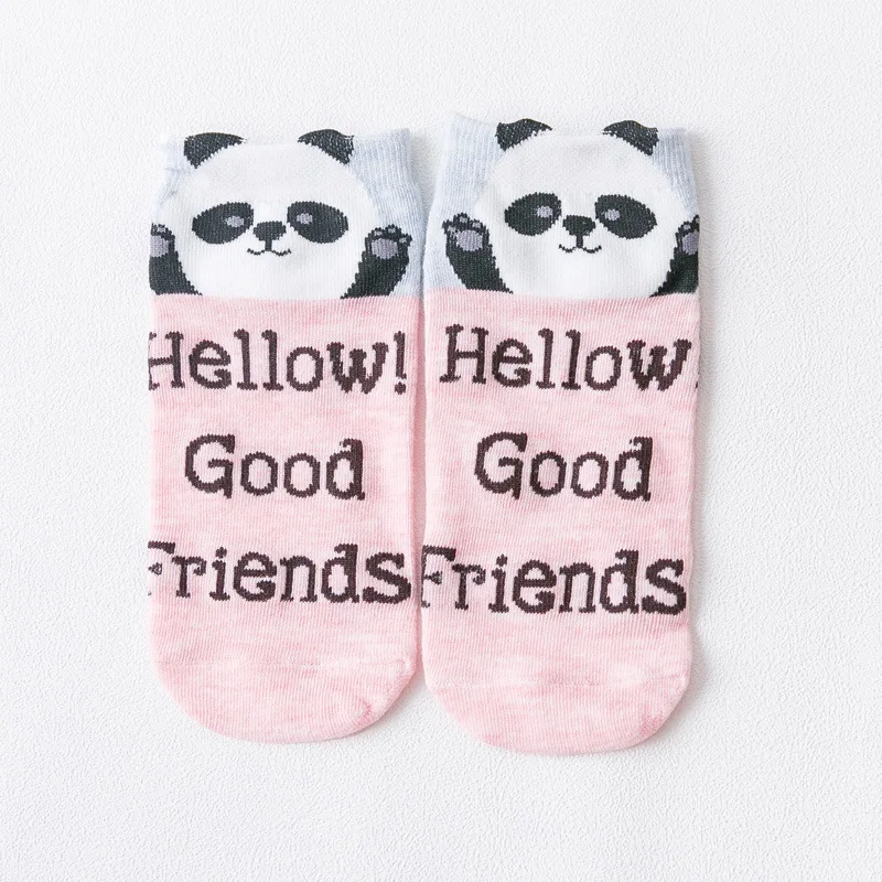 Kawaii/носки 5 пара/лот, женские японские носки с милыми буквами, медведем, котом, носки с животными, зимние короткие, Harajuku, высокое качество, для
