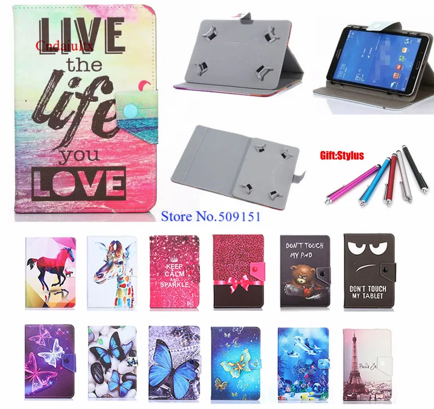 

PU Leather Cases For ASUS ZenPad 7.0 Z370 Z370C 7inch For PocketBook SURFpad 2 U7/SURFpad 4 s 7 inch Universal Tablet Case +Pen