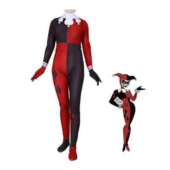 

Suicide Squad Harley Quinn Cosplay Costume Zentai Superhero Harleen Quinzel Bodysuit Suit Jumpsuits Women Kids
