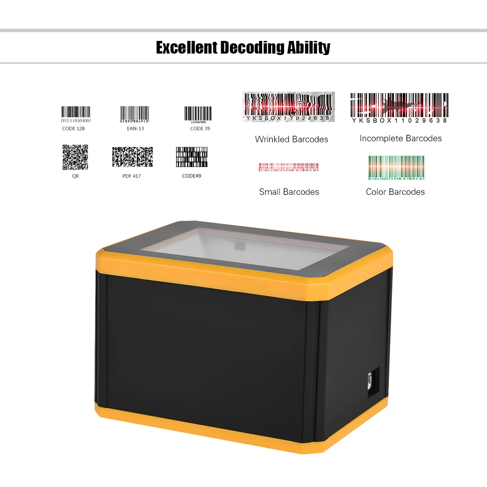 4113 30 De Réductionaibecy Omnidiretionnelle Plate Forme De Scanner De Codes à Barres 1d2dqr Présentation De Lecteur De Codes à Barres Avec