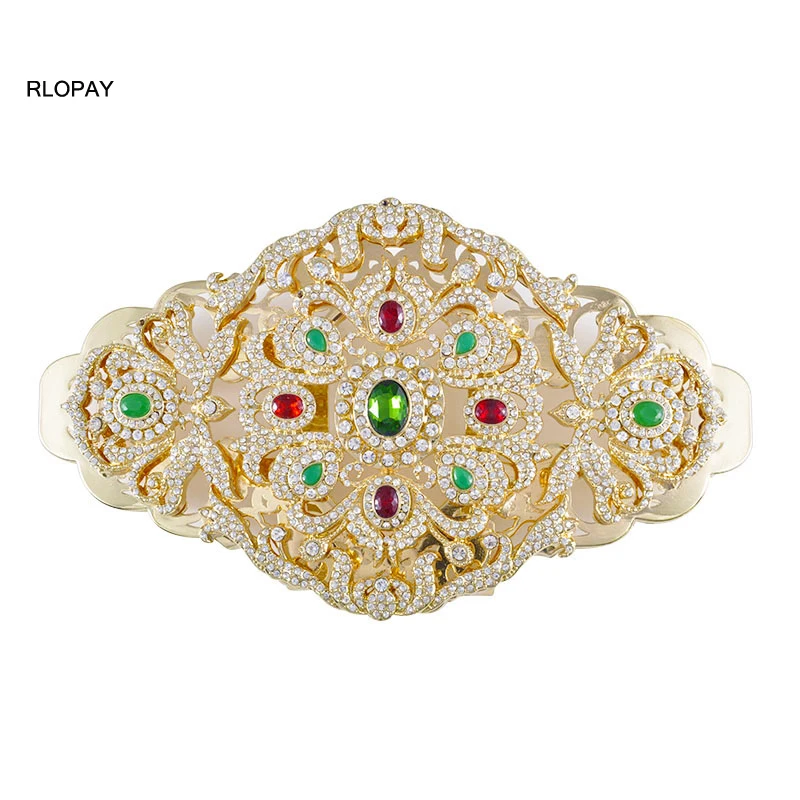 

Full diamonds Belt Buckle For Women Waist Band Luxury Gold Jewelry Waist Chain Buckle For Caftan Dress