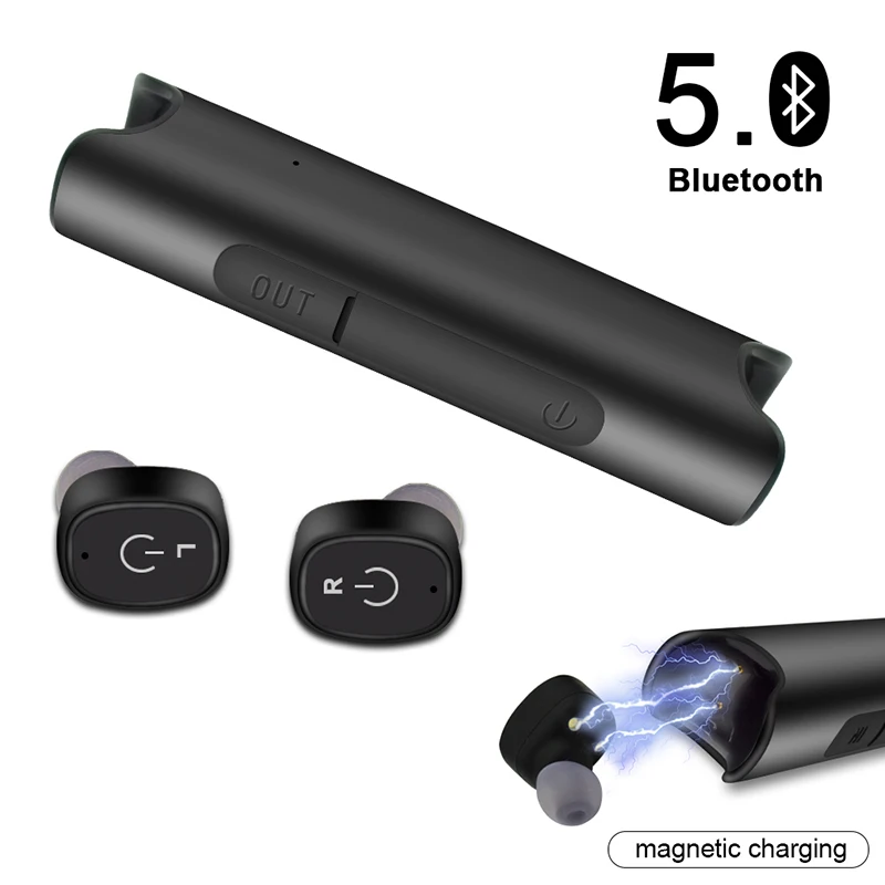 

TWS Wireless Bluetooth Earphone IPX7 Waterproof Headset 850Mah phone Power Bank Stereo Earbuds with Charging Case Mic Handsfree