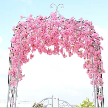 

150CM Simulation of Cherry Blossom Branch Flower Wedding Arch Road Cited Haning Flowers for Home Party Hotel Decoration