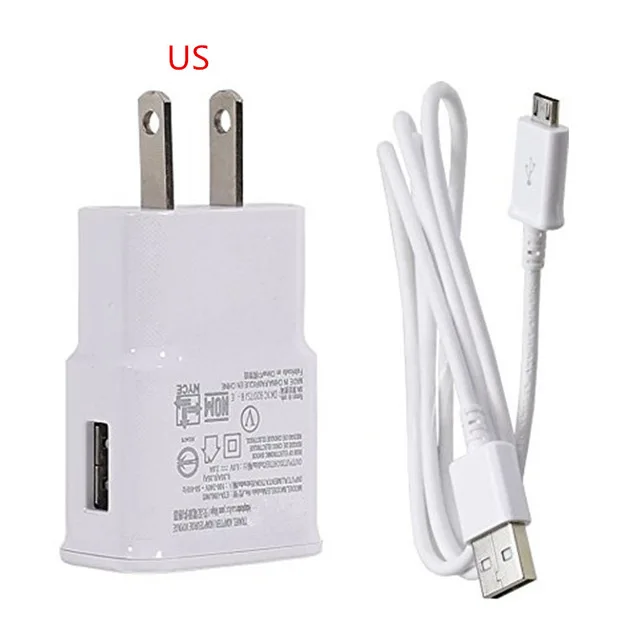 Настенное зарядное устройство USB адаптер+ Micro usb V8 кабель для samsung A5 A7 J3 J5 J7 LG Stylus Stylo 2 3 plus K40 MOTO G3 G4 Phone - Тип штекера: US chager cable