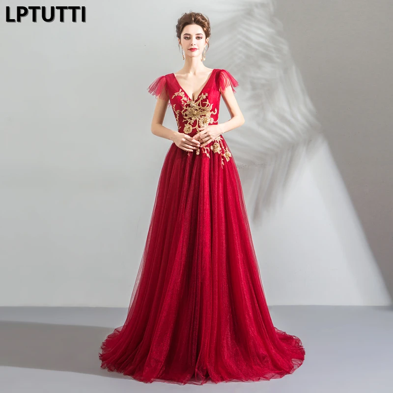 

LPTUTTI Embroidery Sequin New For Women Elegant Date Ceremony Party Prom Gown Formal Gala Events Luxury Long Evening Dresses