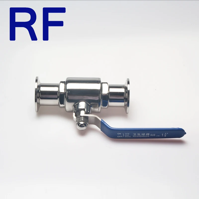 RF " SS304 санитарная нержавеющая сталь прямой способ PTFE уплотнение Tri Зажим наконечник тип Шаровой Клапан