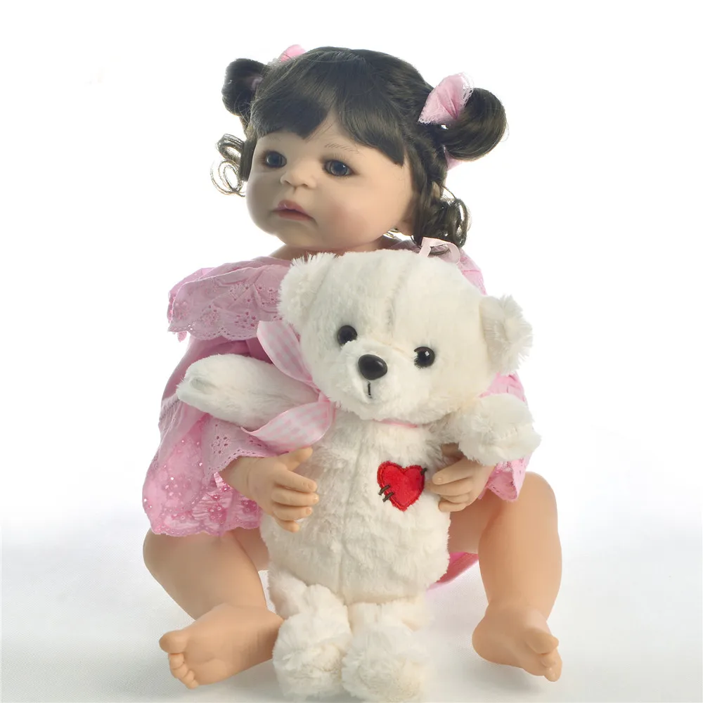 Bebes reborn boneca сексуальная Реалистичная девочка полная силиконовая кукла 57 см