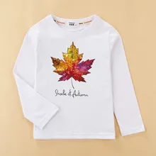 Модная детская футболка для маленьких мальчиков Канада красного цвета с принтом кленовых листьев Топы Длинные рукава повседневная детская одежда из хлопка забавные lemon велосипед футболки для девочек, для малышей