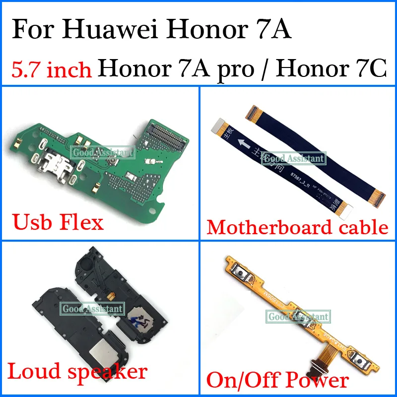 

For Huawei Honor 7C Aum-L41 / honor 7a pro AUM-L29 / Honor 7A Usb Flex Motherboard cable Loud speaker On Off Power Flex Cable