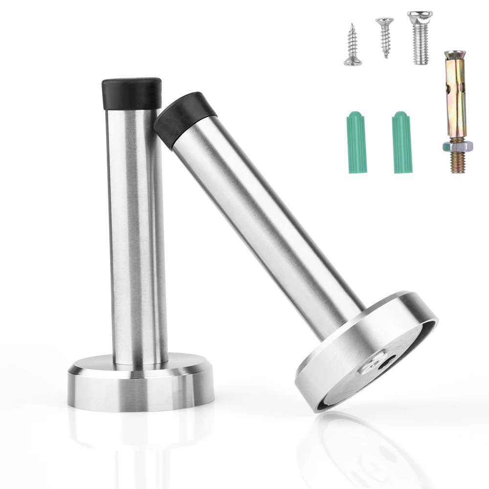 Wall Mounted Door Stops Wall Bumper Buffer Rubber Safety Tip Door Stopper Stainless Steel Holder Doorstop DIY Bathroom Accessory Wall Mounted Door Stops Wall Bumper Buffer Rubber Safety Tip Door Stopper Stainless Steel Holder Doorstop DIY Bathroom Accessory