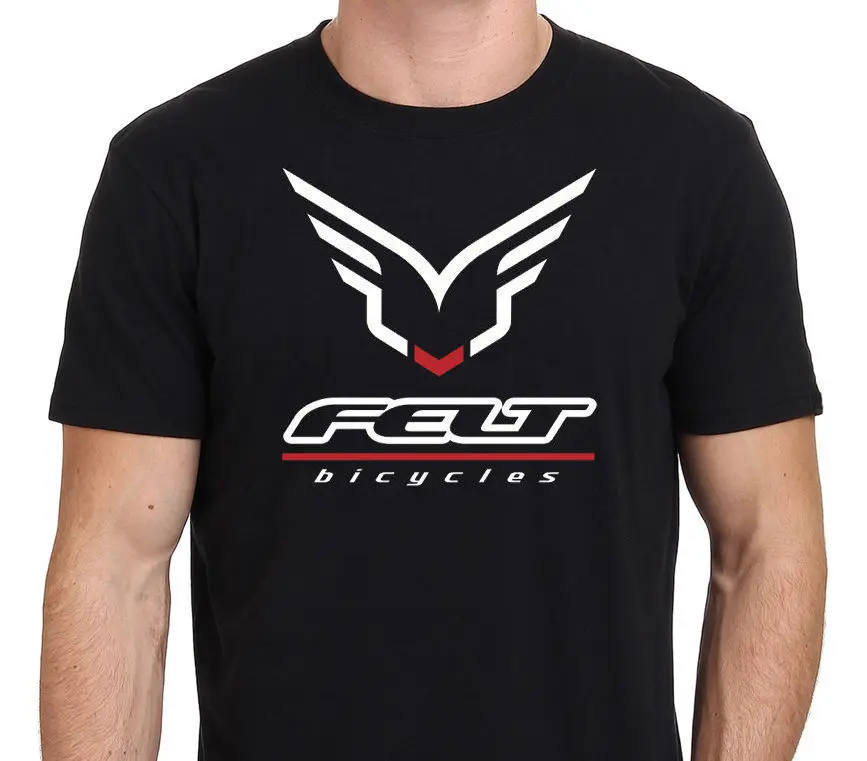 FELT Bicycles Logo Men's Black Short Sleeve T Shirt 100 Cotton SizeS